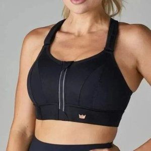 SHEFIT Women's Ultimate High Impact Sports Bra Black Gold Adjustable